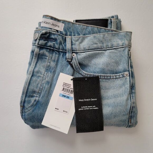 Calvin Klein Men's Slim-Straight Fit Stretch Jeans - Picture 7 of 8